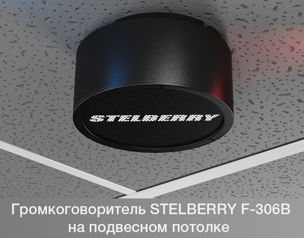 STELBERRY F-306B прекрасно смотрится на тёмном подвесном потолке