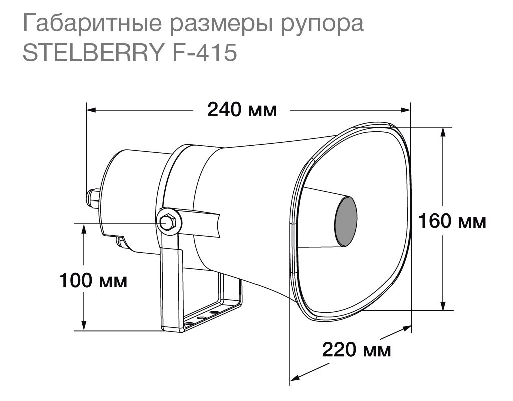 Размеры рупорного громкоговорителя STELBERRY F-415