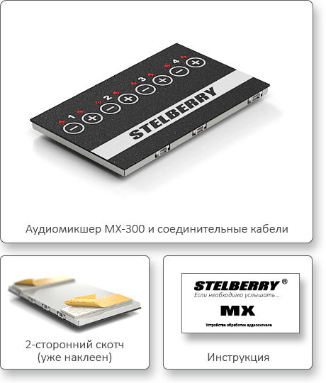 КОМПЛЕКТ ПОСТАВКИ STELBERRY MX-300