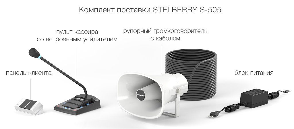 комплект поставки переговорного устройства с громкой связью для АЗС STELBERRY S-505